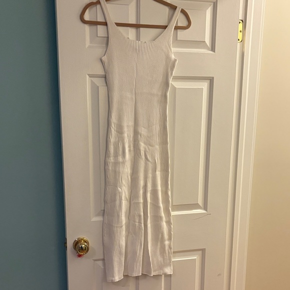 Mango White Ribbed Maxi Dress - Picture 2 of 4